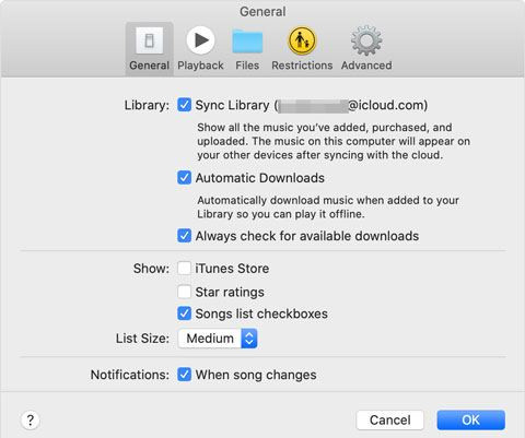 activar biblioteca de icloud music en mac