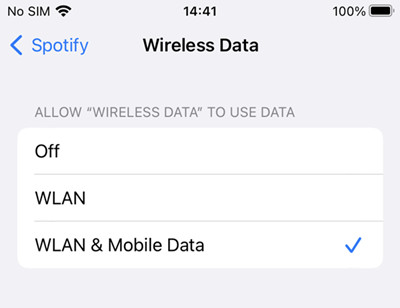 activar datos moviles en spotify para iphone