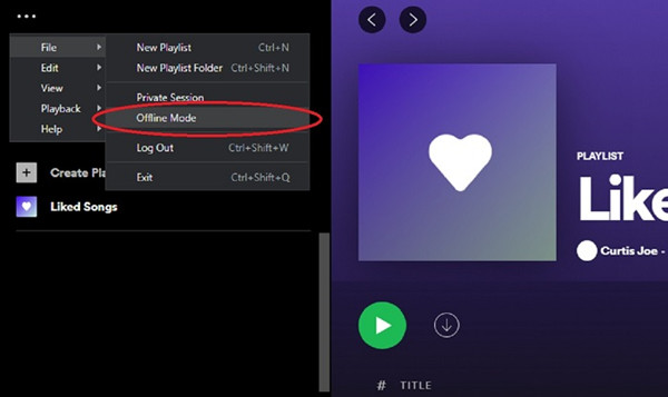 activar modo offline de spotify en laptop