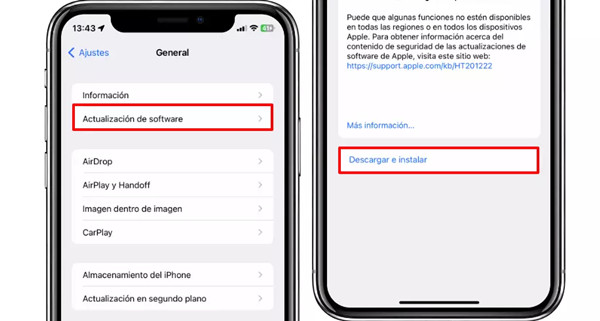 actualizar sistema operativo en ios