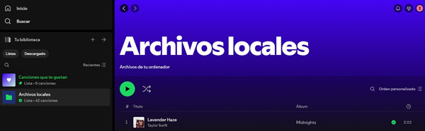 como pasar archivos locales a spotify