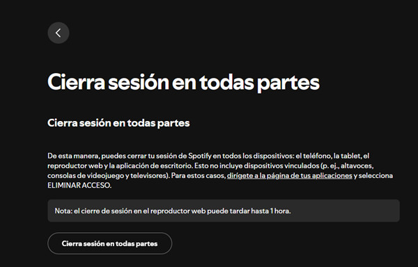 cerrar spotify en todas partes