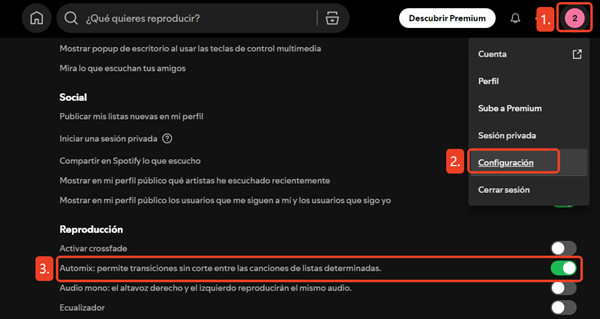 como activar spotify automix en windows