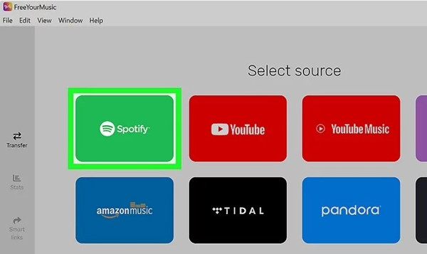 seleccionar spotify como plataforma de fuente