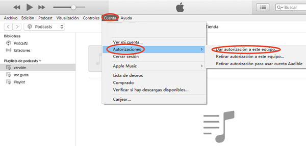 dar autorizaciones a pc en itunes