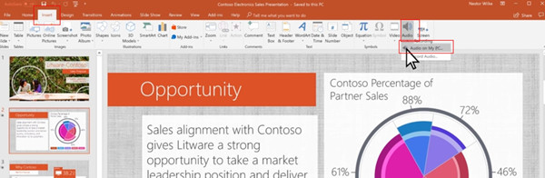 como colocar audio en diapositivas de powerpoint