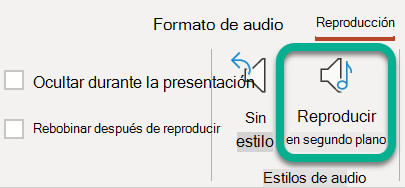 poner audio como musica de fondo en powerpoint