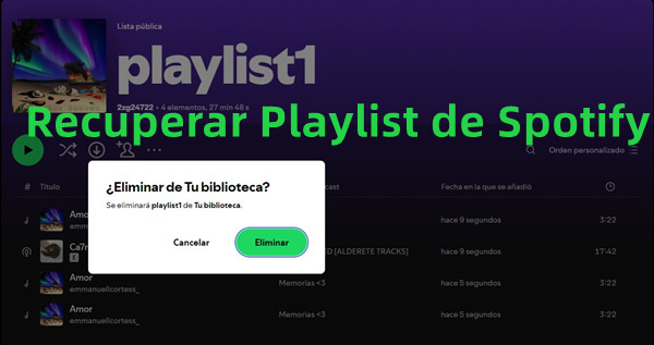 recuperar playlist spotify