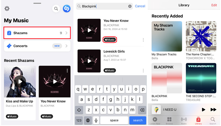 sincronizar pistas de shazam con apple music