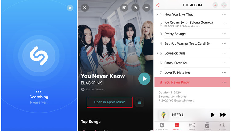 agregar pistas de shazam a apple music