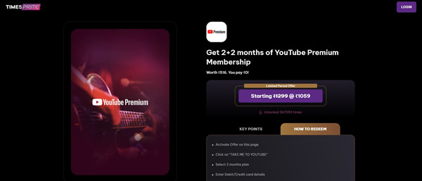 times prime con youtube music premium