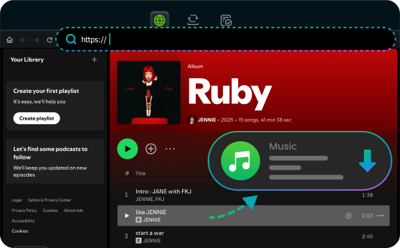 encuentra, reproduce y convierte música en un espacio integrado